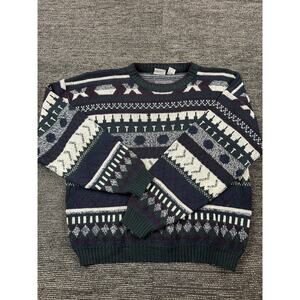 Todays News Vintage Mens XL Sweater Geometric Pattern